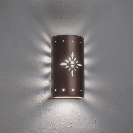 Luxury Lighting Asavva 13in. High Starburst Ceramic Outdoor Wall Light, Antique Copper Finish 411-36 ACop u/d-7-17